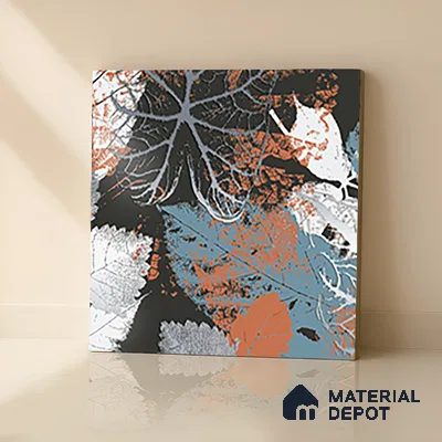 Floral Wall Tile TL 07248 C Plana 8003 GLM (Silver) 1 ft x 1 ft Ceramic Matte Finish - 9 mm  | 2 mm Spacer is Mandatory | Please Expect a Slight Variation of Pattern (Sample)